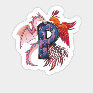 Phoenix and patchy dragon Sticker